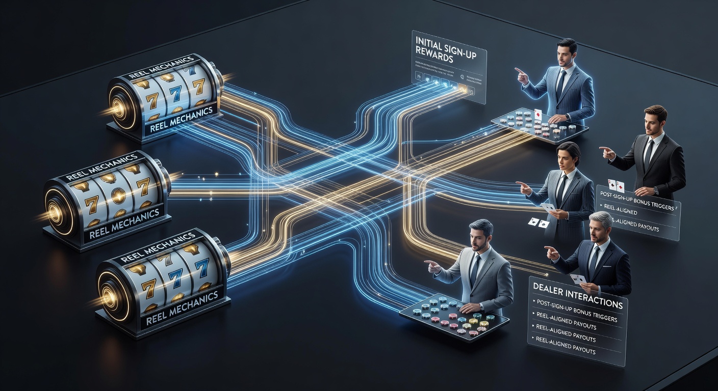 Illustration der Verbindung zwischen Slot-Walzen und Live-Dealer-Tischen in Belohnungssystemen