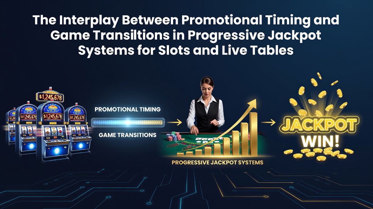 Grafik zeigt zeitliche Abläufe von Promotionen und Übergängen zwischen Slot-Maschinen und Live-Tischen in Jackpot-Systemen